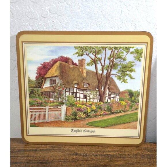 Vintage Pimpernel Acrylic Place Mats Artwork Set 6 English Cottages Countryside - Picture 4 of 14